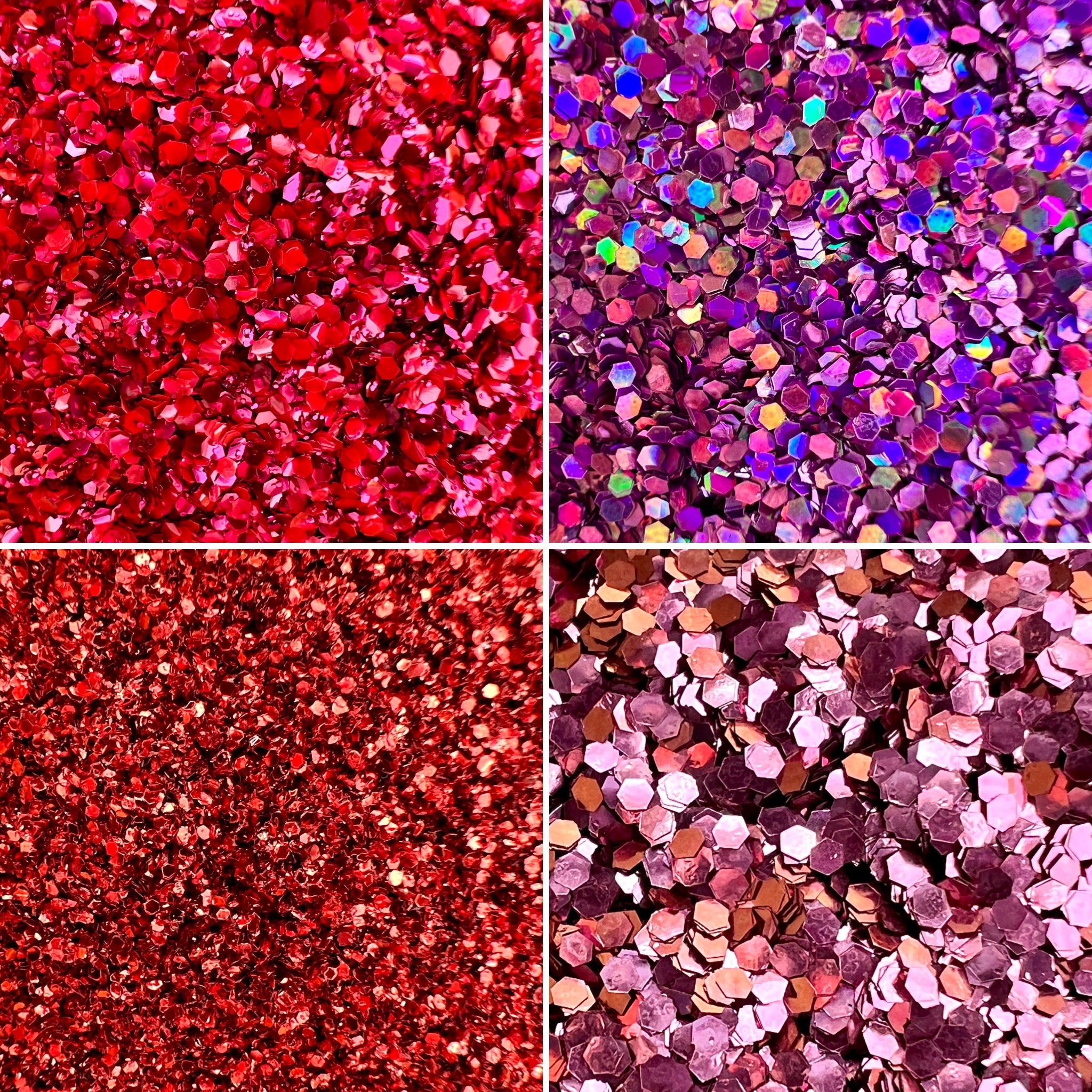 Red and Pink Bio Glitters