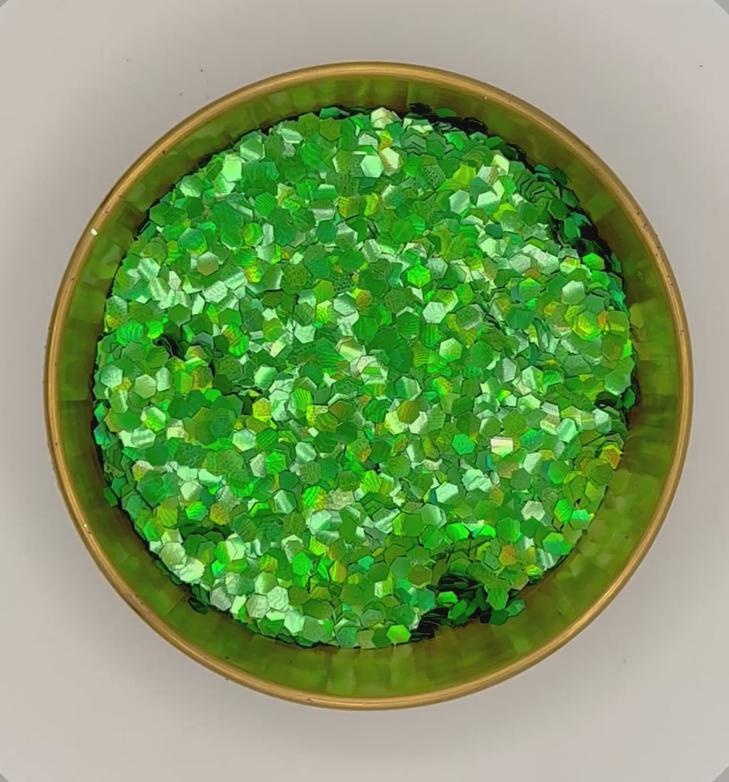 Puff Green Super Chunky Holographic Green Biodegradeable Glitter