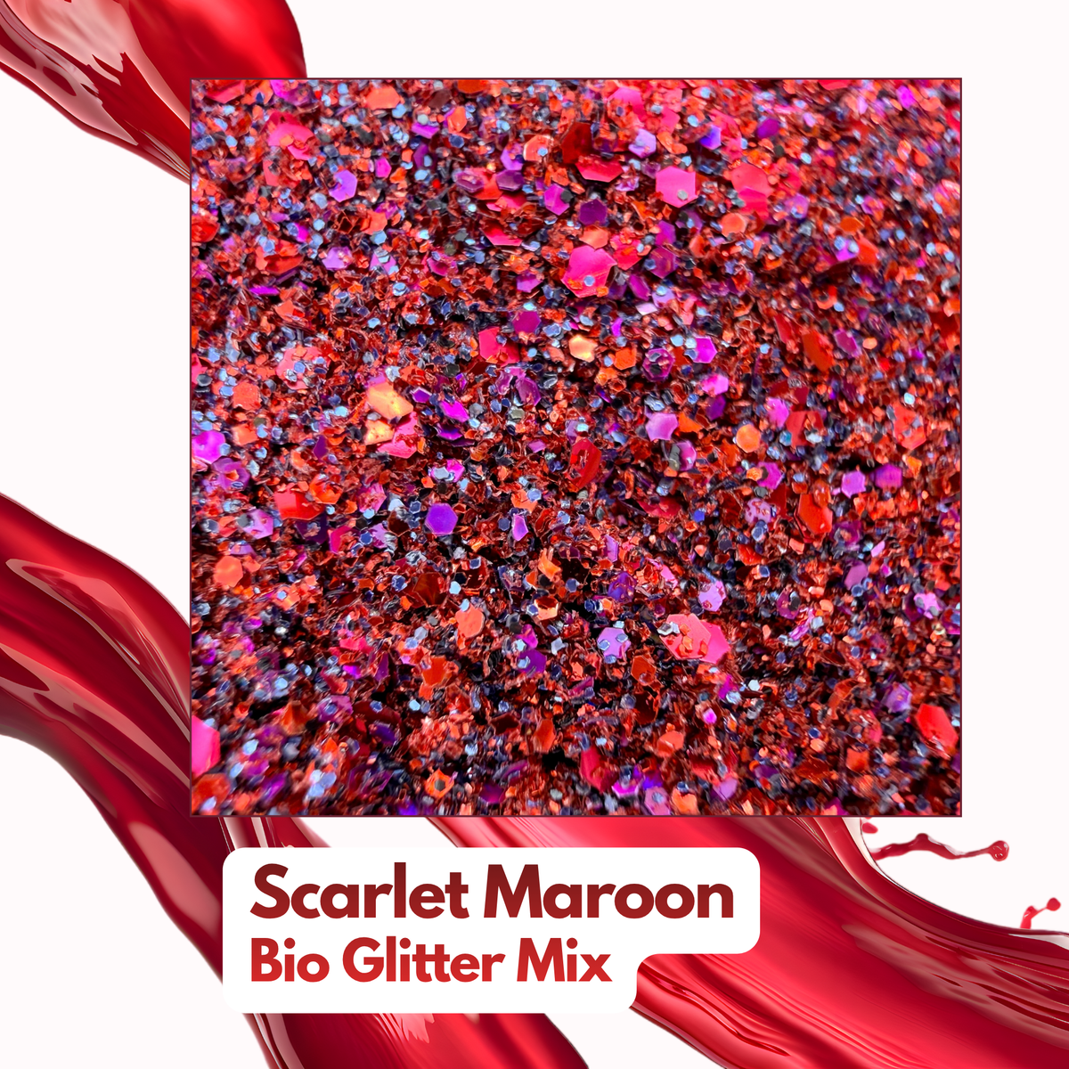 Scarlet Maroon Biodegradeable Glitter Mix
