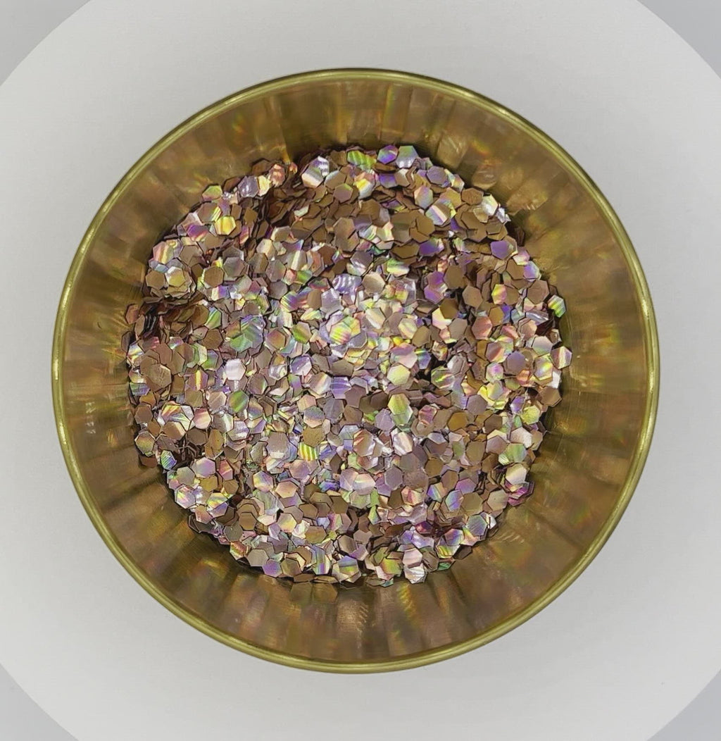 Faithfully Super Chunky Holographic Rose Gold Biodegradable Glitter
