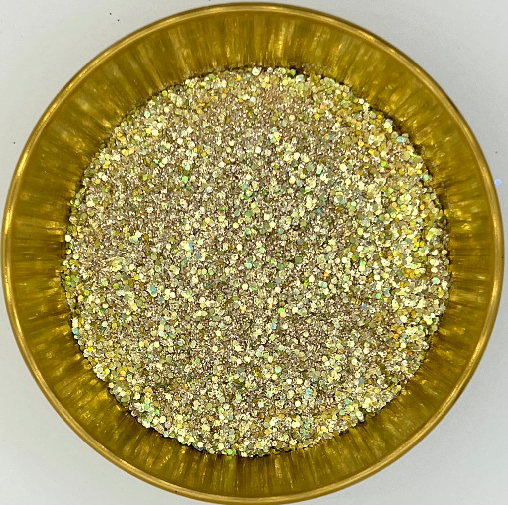 Who’s the Boss Gold Holographic Biodegradable Glitter Mix